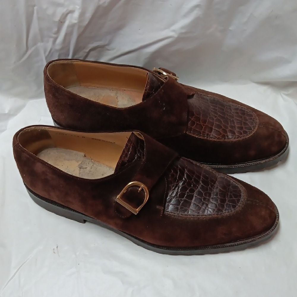 Magnanni Elegant Brown Suede Leather Men's Shoes Size 11.5M